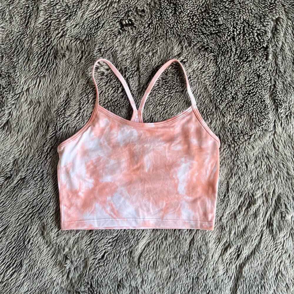 Pink and White Tie-Dye Aerie Crop Top